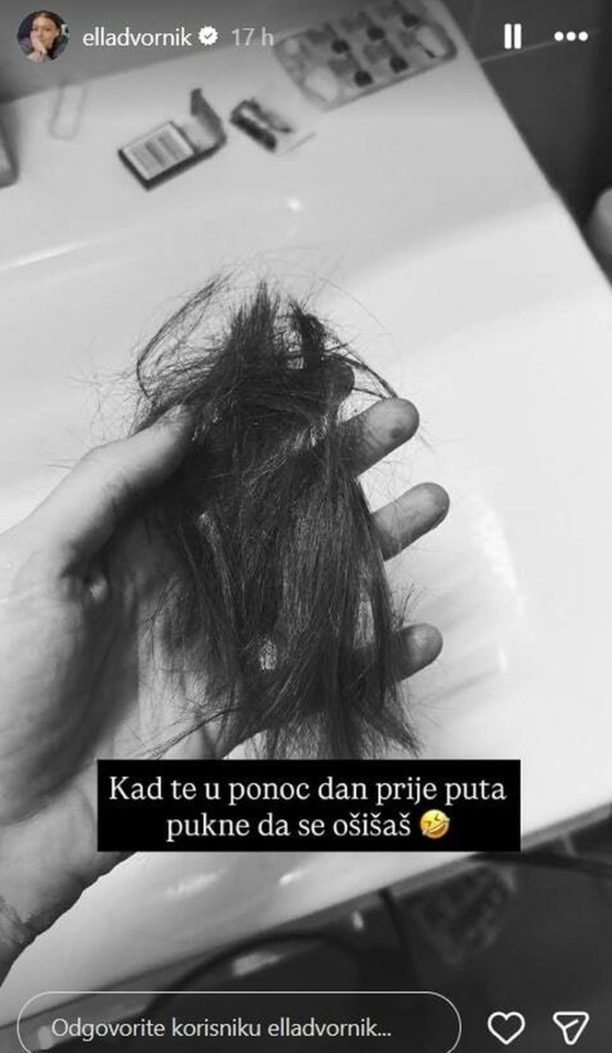 Nije čekala frizera: Ella Dvornik sama doma promijenila frizuru