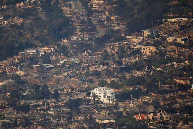 Palisades Fire burning in the Los Angeles area
