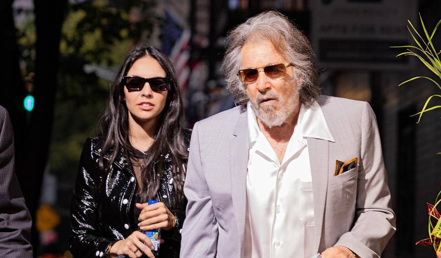 Al Pacino arrives to Carbone restaurant with his wife for his segment in bad bunnyâ€™s new music video in New York City