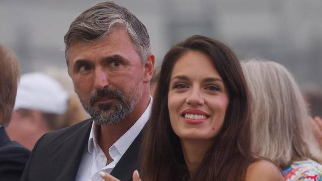 Goran Ivanisevic of Croatia is inducted into the International Tennis Hall of Fame in Newport