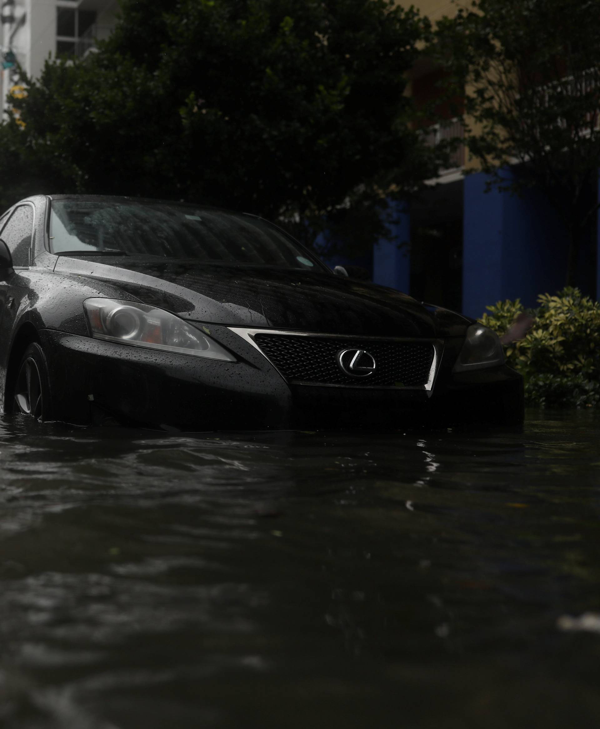 Flooding in the Brickell neighborhood as Hurricane Irma passes Miami