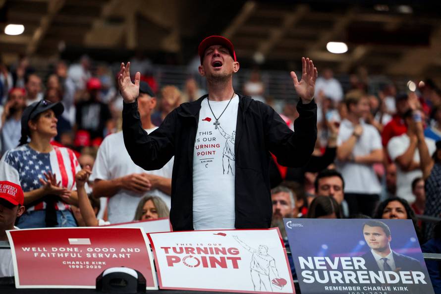 Memorial service for slain conservative commentator Charlie Kirk, in Glendale