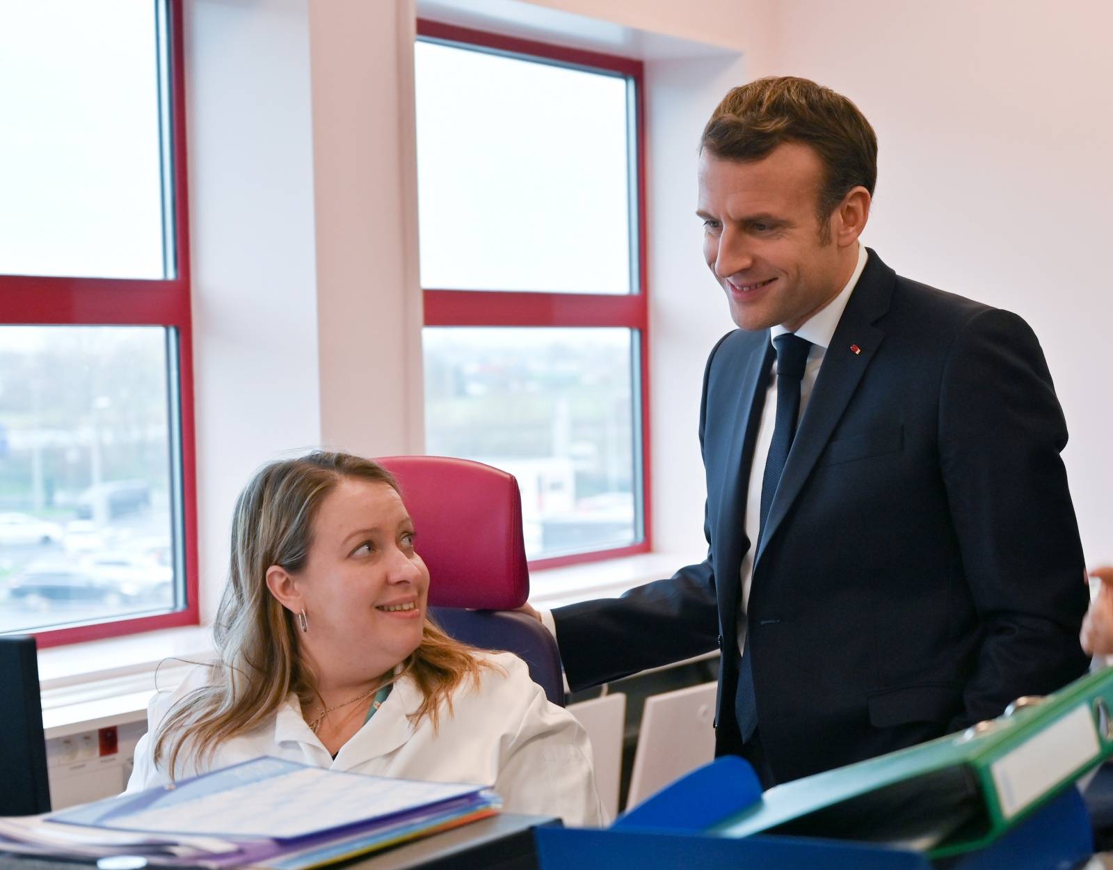 French President Emmanuel Macron visits AstraZeneca factory in Dunkirk