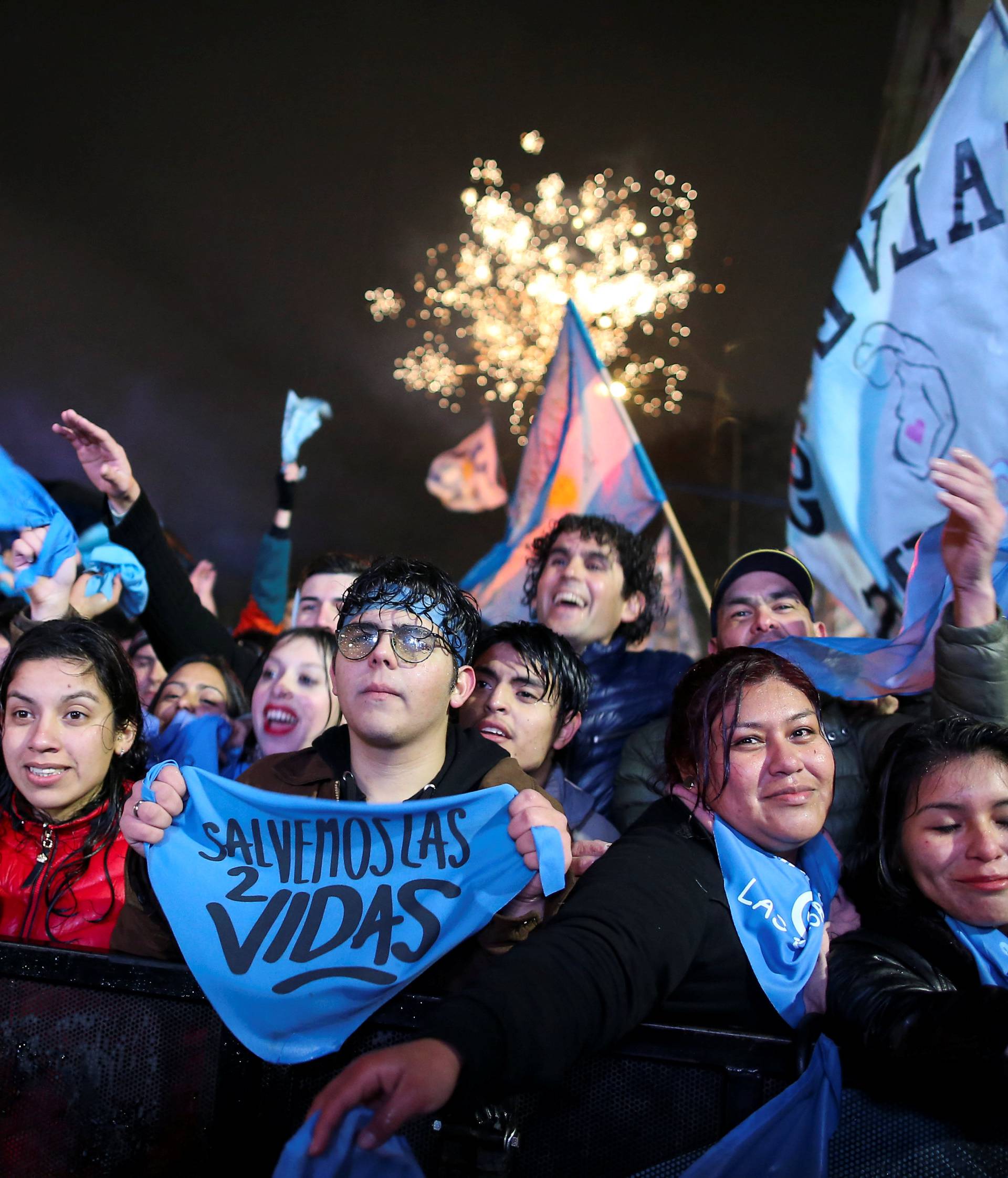 Anti-abortion rights activists gather as lawmakers are expected to vote on a bill legalizing abortion, in Buenos Aires