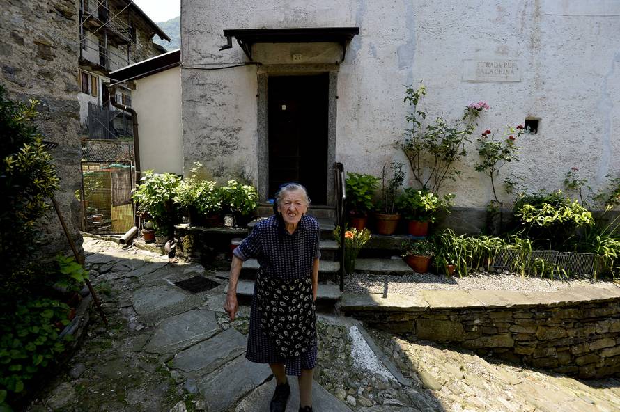 Paolina Grassi, the only inhabitant of the small village of Socraggio in the Cannobina Valley