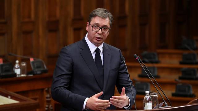 Serbia's President Vucic addresses parliament over Kosovo