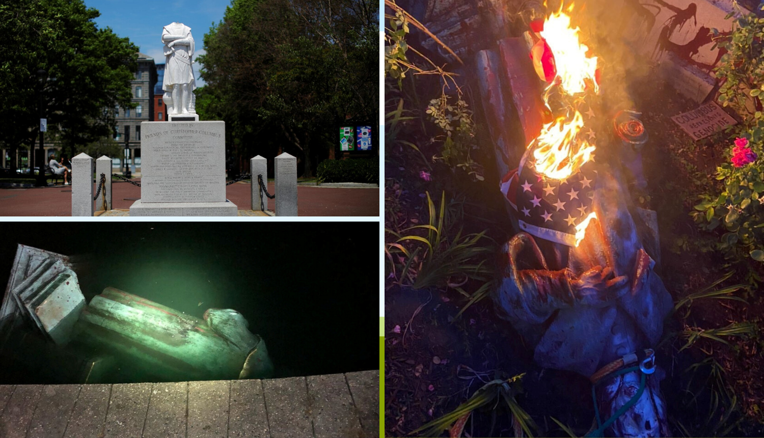 Ruše kipove Kristofora Kolumba diljem Amerike: Jedan su bacili u jezero, drugom otkinuli glavu