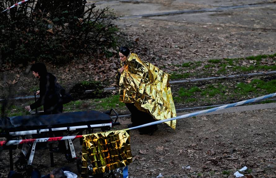 Aftermath of tram derailment in Milan