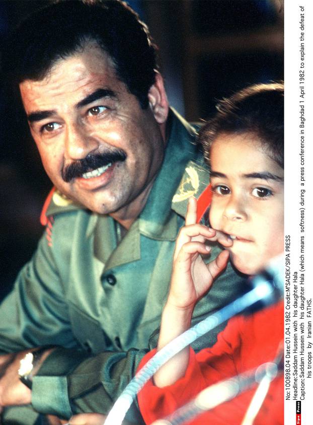 Saddam Hussein with  his daughter Hala