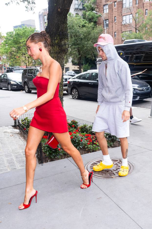 Justin and Hailey Bieber Are Spotted Heading to Lunch at Bar Pitti in New York City