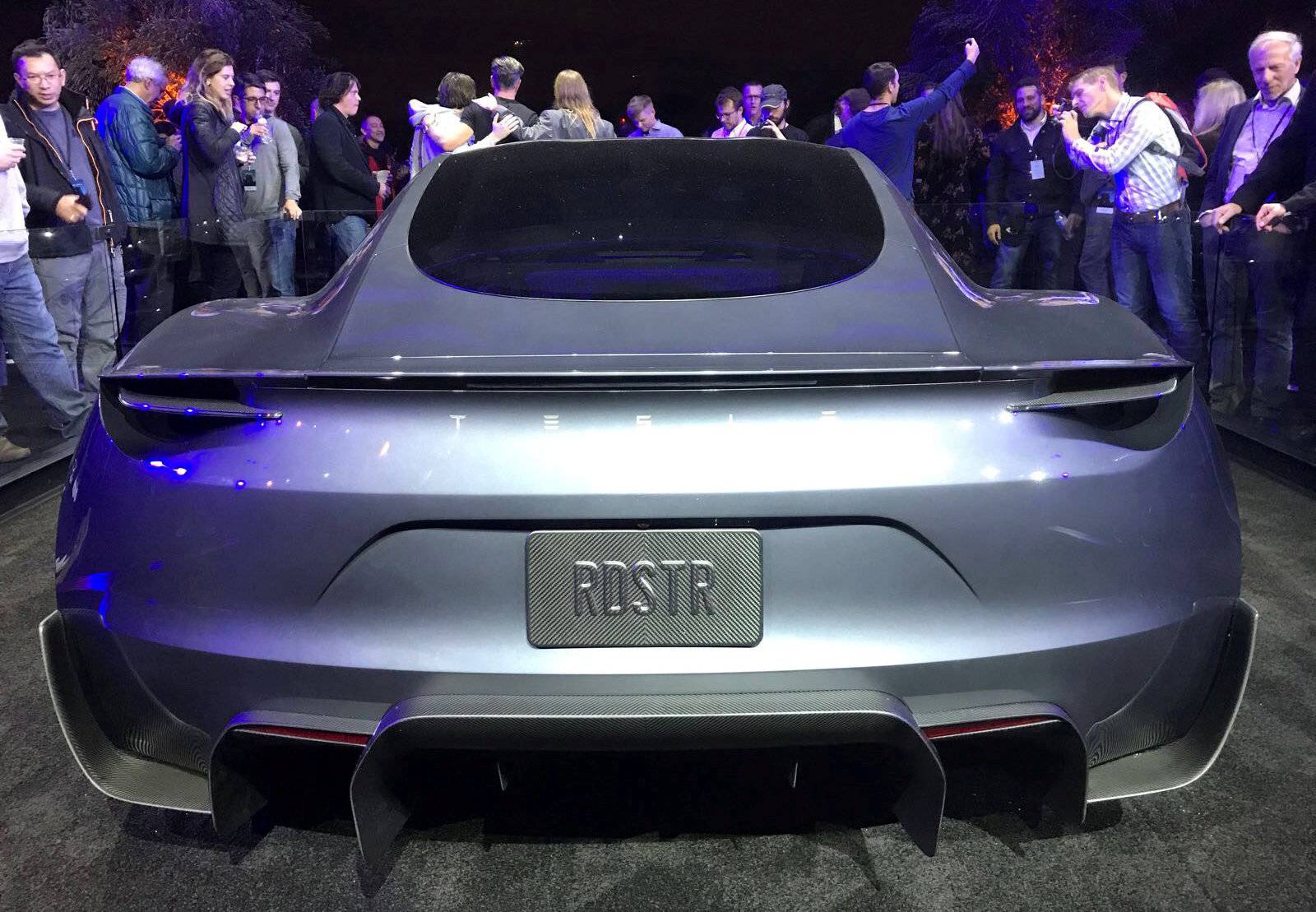 Tesla's new Roadster is unveiled during a presentation in Hawthorne