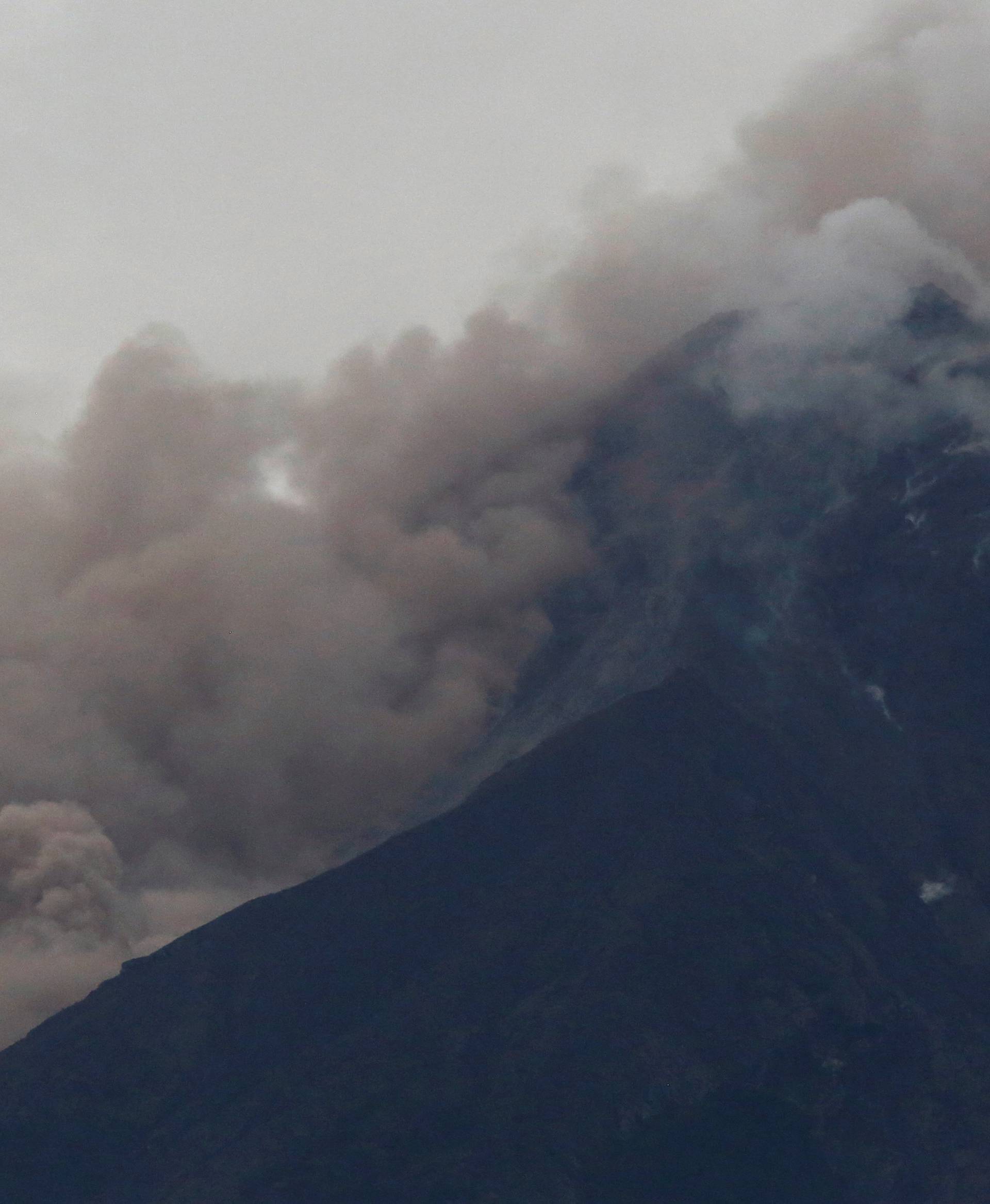 Fuego volcano is seen after a violent eruption, in San Juan Alotenango