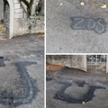 Vandalizam u Dicmu: Netko je pred pravoslavnom crkvom ispisao ustaško znakovlje