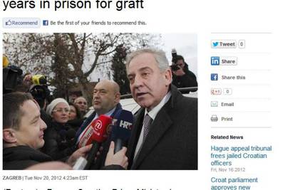 Reuters: Ivo Sanader najviši službenik koji je dobio zatvor
