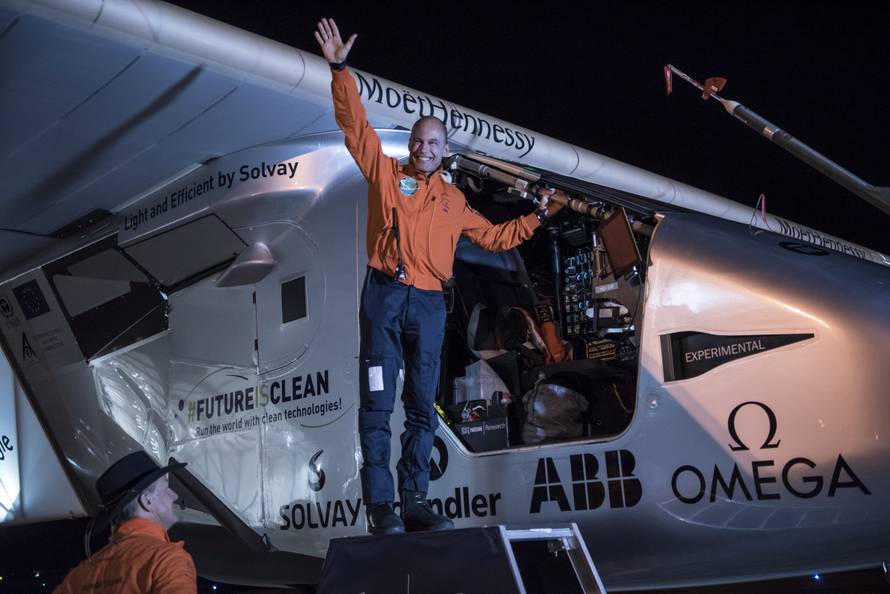 Solar Impulse takeoff from Phoenix Goodyear, Arizona, United States of America