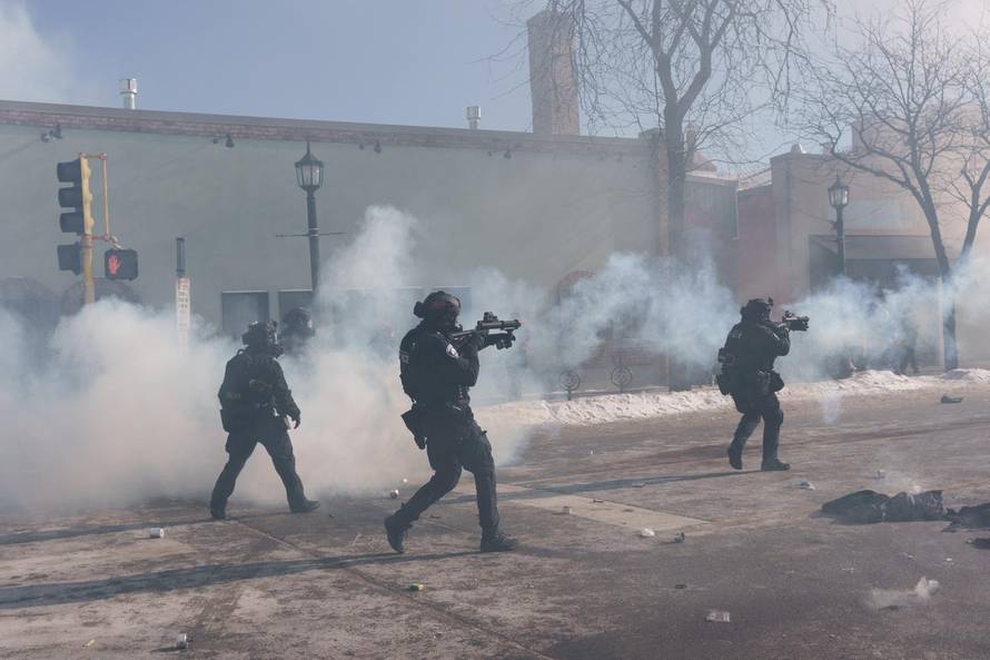 Protest after federal agents fatally shot a man while trying to detain him, in Minneapolis