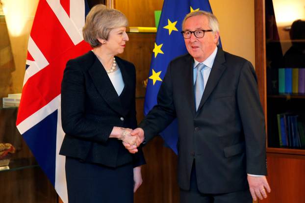 British Prime Minister Theresa May meets with European Commission President Jean-Claude Juncker in Strasbourg