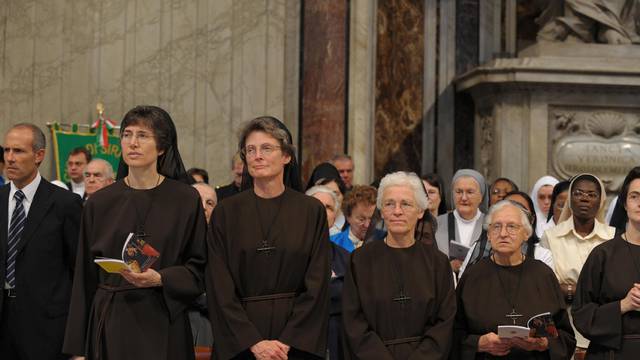 Sister Raffaella Petrini looks on during a mass in Saint Peter's Basilica at the Vatican