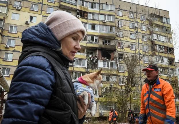 Aftermath of a Russian drone and missile attack in Dnipro