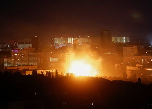 Russian drone and missile strike in Kyiv