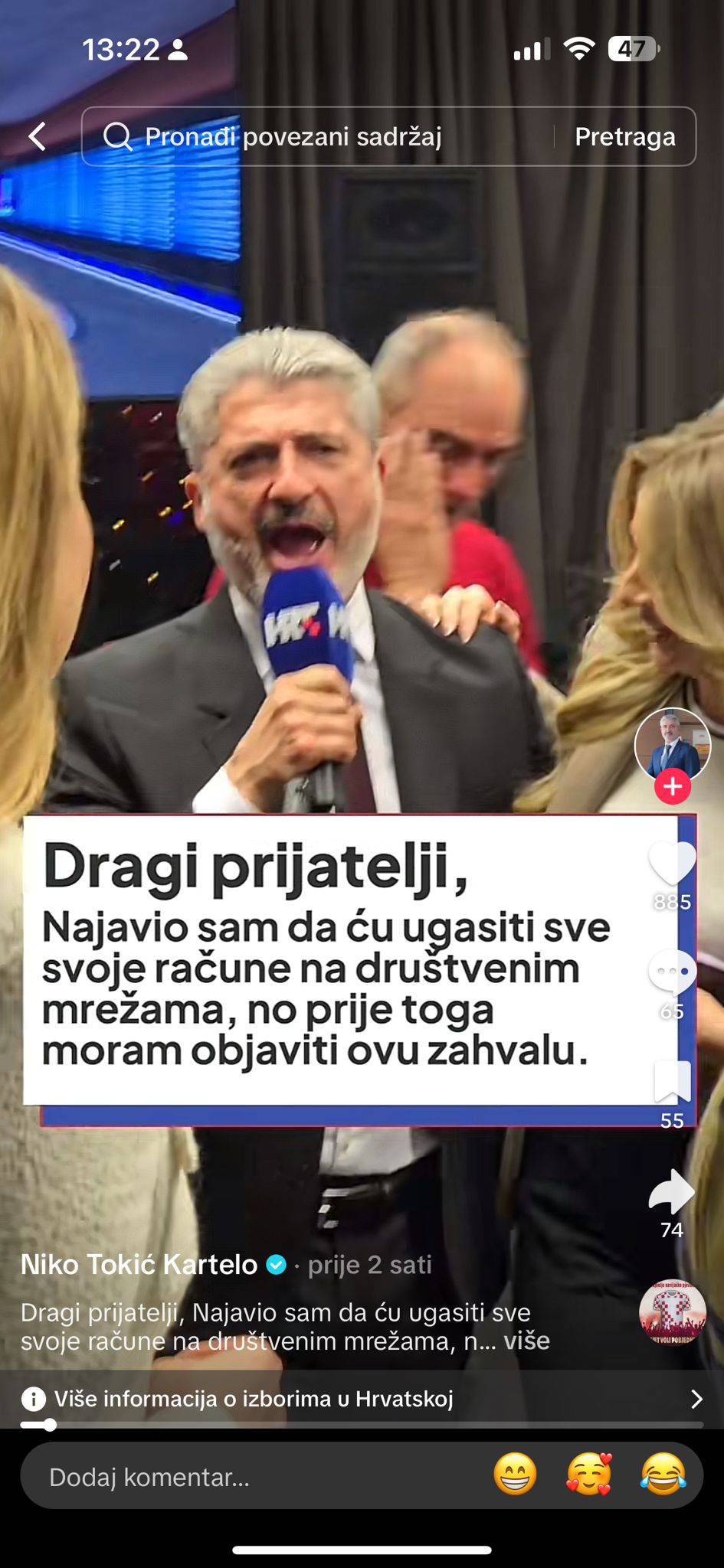 Kartelo se oprašta od TikToka: 'I to bi bilo to. Over and out'. Ali ne zna ga ugasiti: Zna li netko?