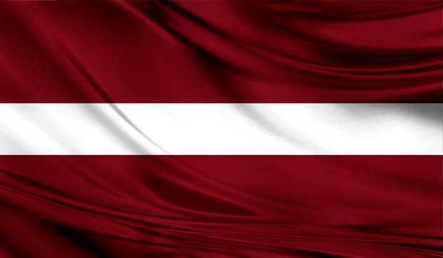 Flag of Latvia, close up.