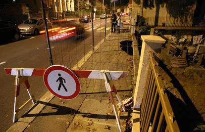 Zagreb: Urušilo se 3 metra nogostupa na Pantovčaku