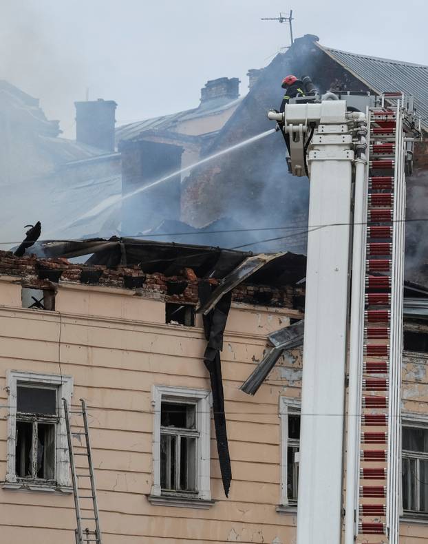 Aftermath of a Russian drone strike in Lviv