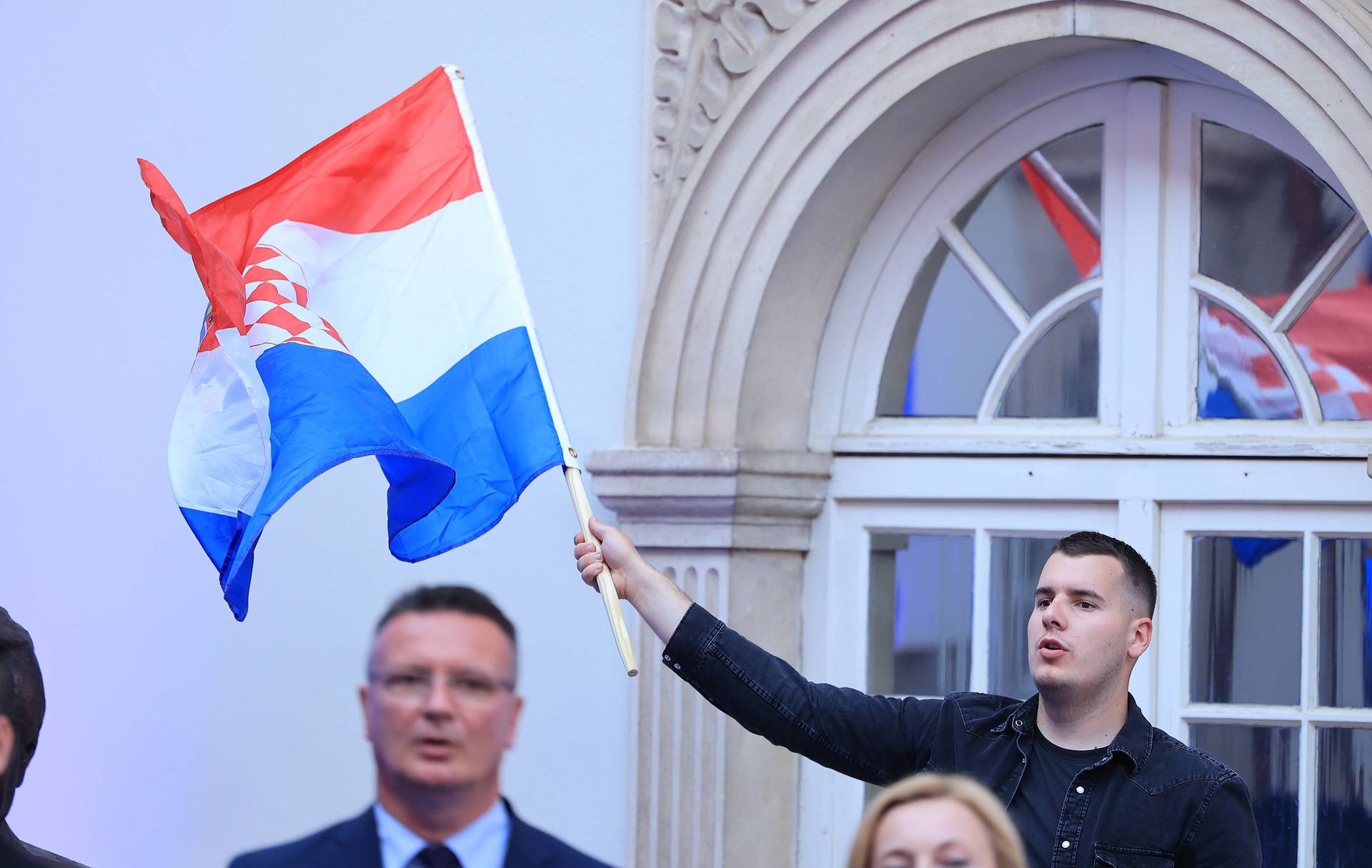 Zagreb Andrej Plenković zajedno s ostalim kandidatkinjama i kandidatima na europskim izborima nai završnom predizbornom skupu HDZ-a