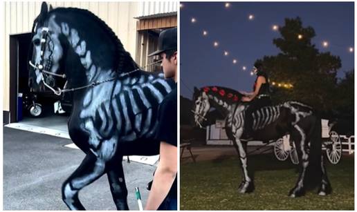 VIDEO Konja obojili kao kostura pa pokrenuli žustru raspravu: Je li ovo Halloween ili mučenje?