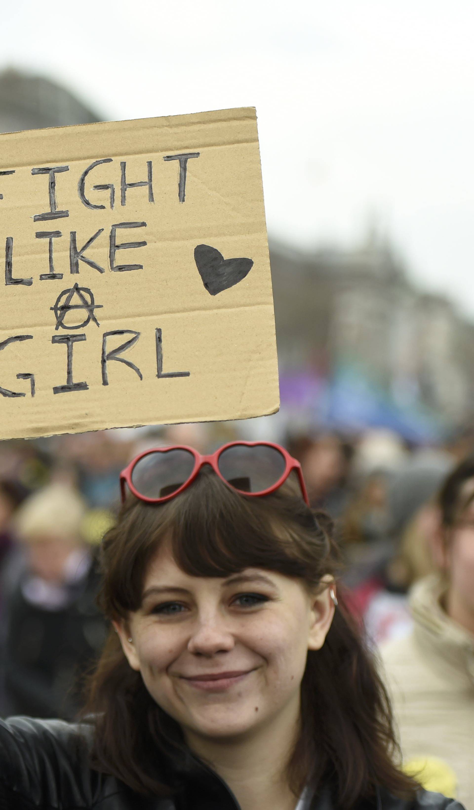 Protesters take part in the Women's March on Dublin