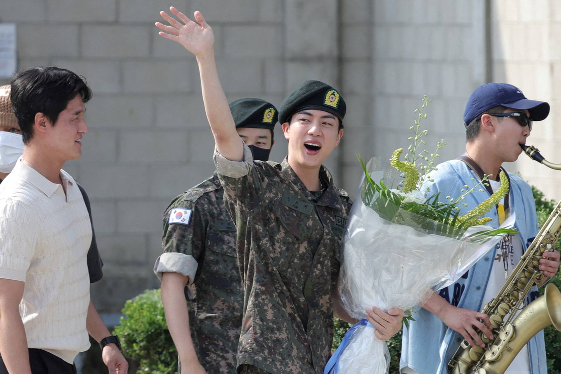 K-pop boy band BTS member Jin has been discharged from the military in Yeoncheon