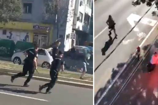 VIDEO Sukob Grobara i Delija: Policajca gađali šipkom u glavu