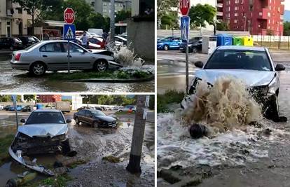 Sudarili se na Vrbanima: Auto u hidrantu, vozačica u bolnici