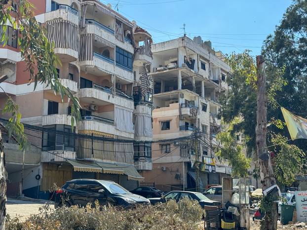 Aftermath of Israeli strikes following an escalation between Hezbollah and Israel amid the U.S.-Israel conflict with Iran