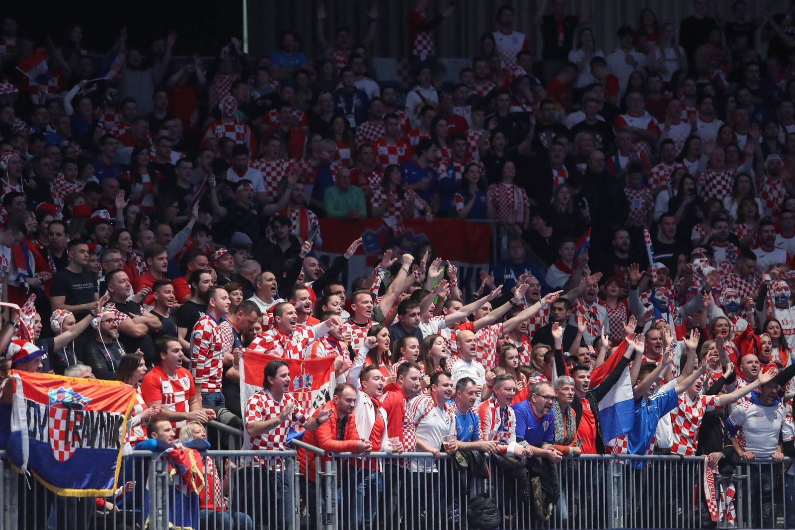 Graz: Atmosfera u dvorani Stadthalle Graz na utakmici Hrvatske i Bjelorusije