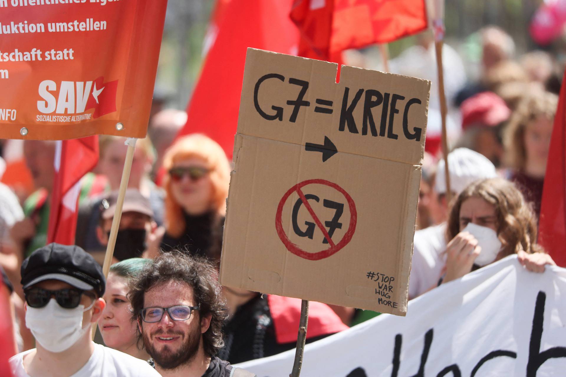 Protests ahead of G7 summit, in Munich