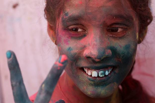 "Lathmar Holi" celebrations in Nandgaon village