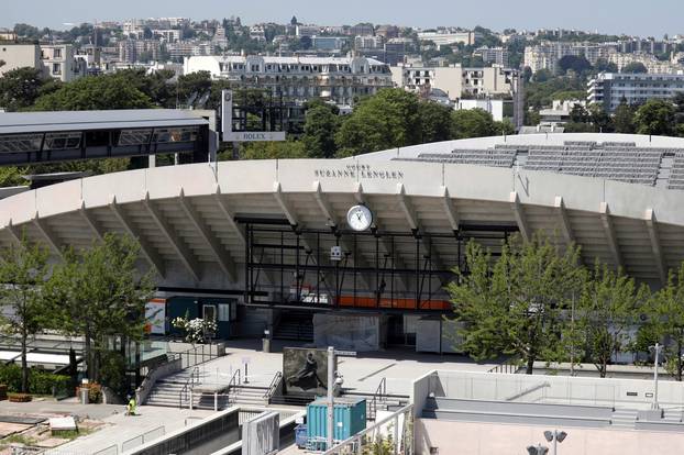 General view of Suzanne-Lenglen tennis court at Roland-Garros in Paris