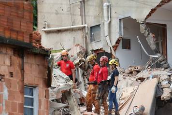 Aftermath of heavy rains in southeastern Brazil