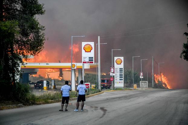 Wildfire burns in Achaia