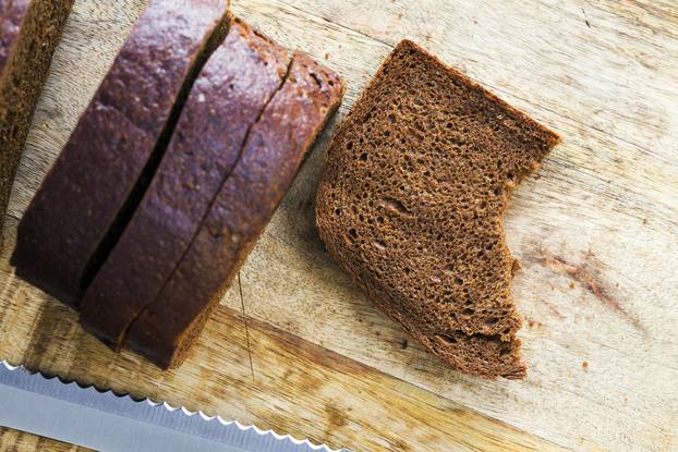 dark rye bread sliced