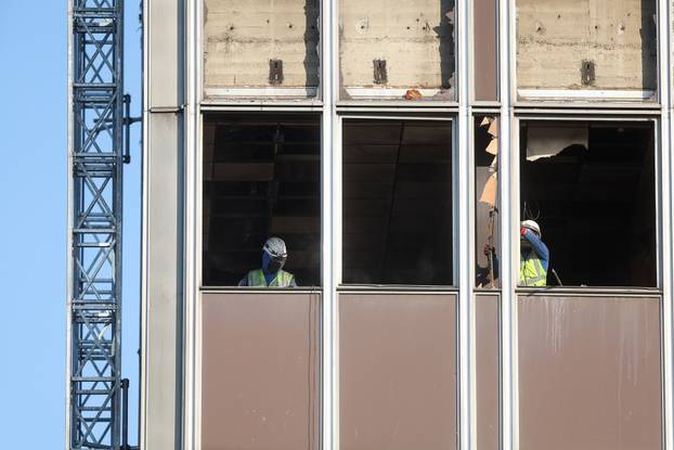 Zagreb: Radnici u Vjesnikovom neboderu