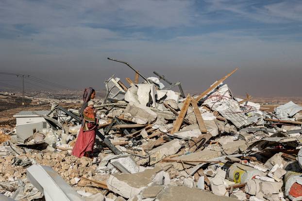 Tzur Misgavi, an unauthorised Israeli settler outpost, is dismantled by Israeli security forces, in the Israeli-occupied West Bank