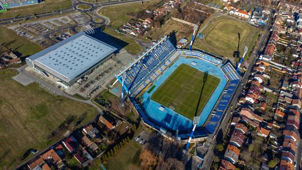 Pogled iz zraka na Stadion Gradski vrt i SD Gradski vrt