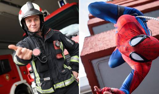 FOTO  Upoznajte Spidermana iz V. Gorice! Kad ne gasi vatru, visi s krovova i uveseljava djecu...