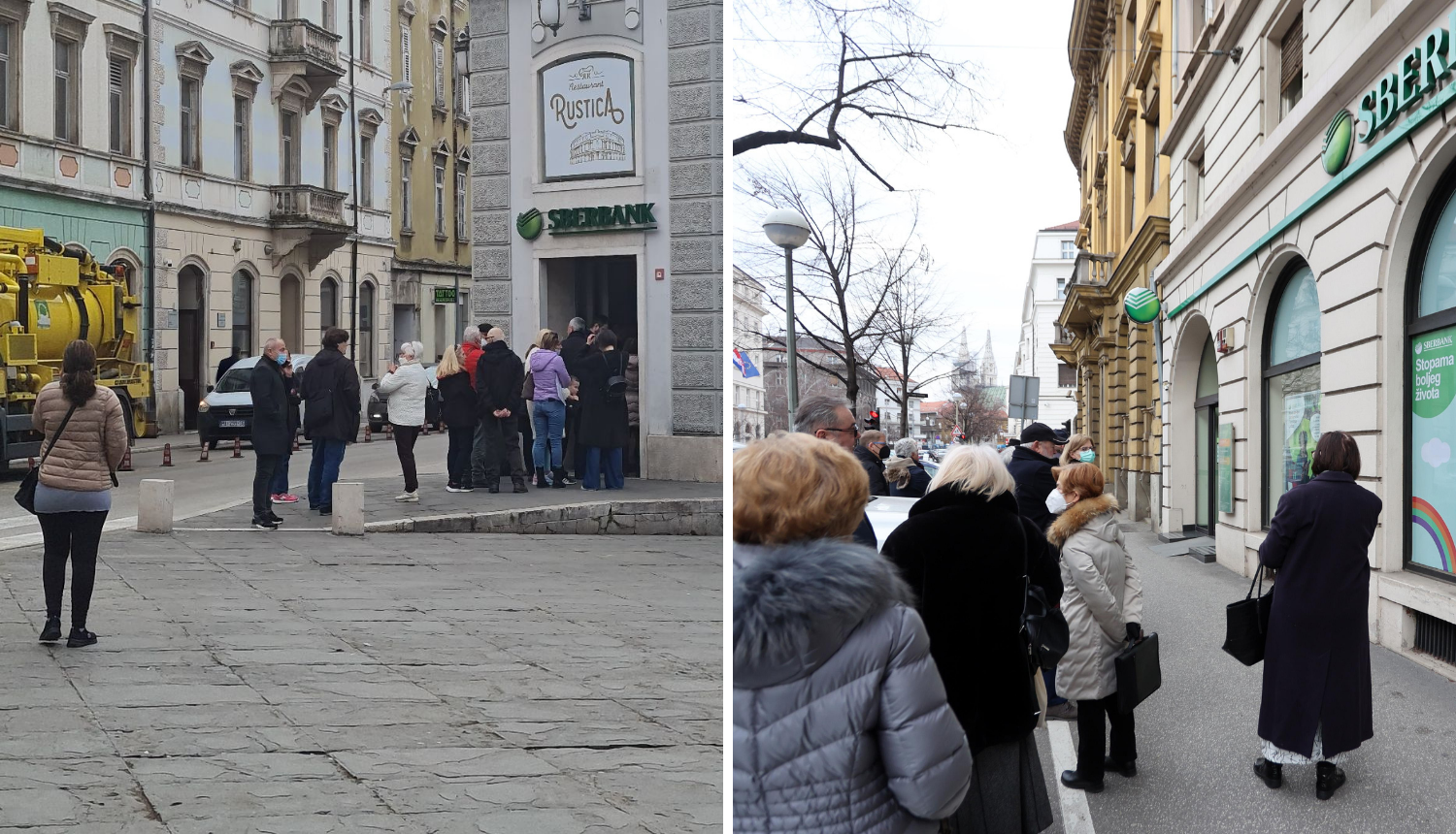 Ljudi pohrlili podići novac na bankomate Sberbanke diljem Hrvatske: 'Tu sam jer je rat'