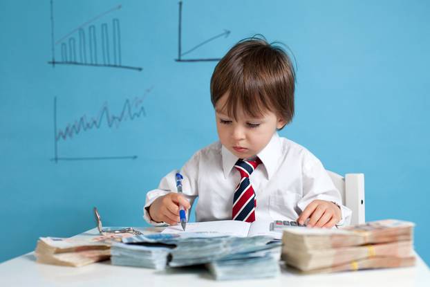 Young,Boy,,Counting,Money,And,Taking,Notes