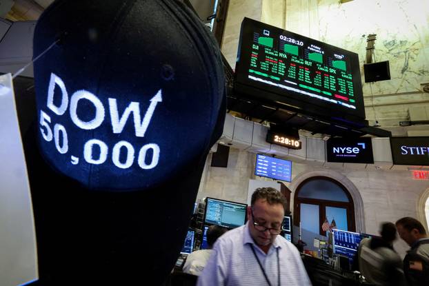 FILE PHOTO: The Dow Jones Industrial Average above 50,000 at NYSE in New York