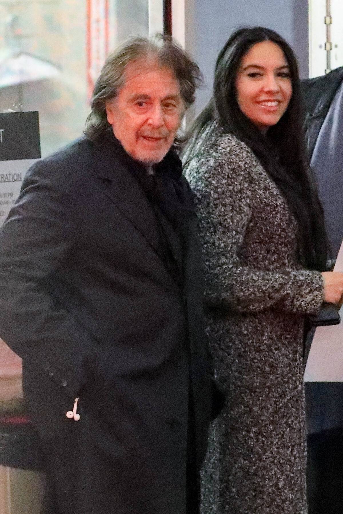 *EXCLUSIVE* The GoodFather: Expectant Parents Al Pacino and Noor Alfallah Emerged Radiant from a Dinner Date with friends on April 8th, 2023.